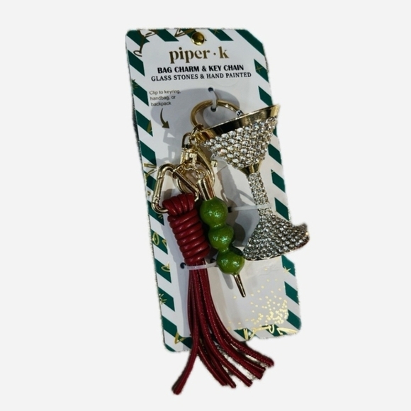 🫒🔹️ Piper K🔹️ Martini Olive Keychain Bag Charm - Picture 3 of 7